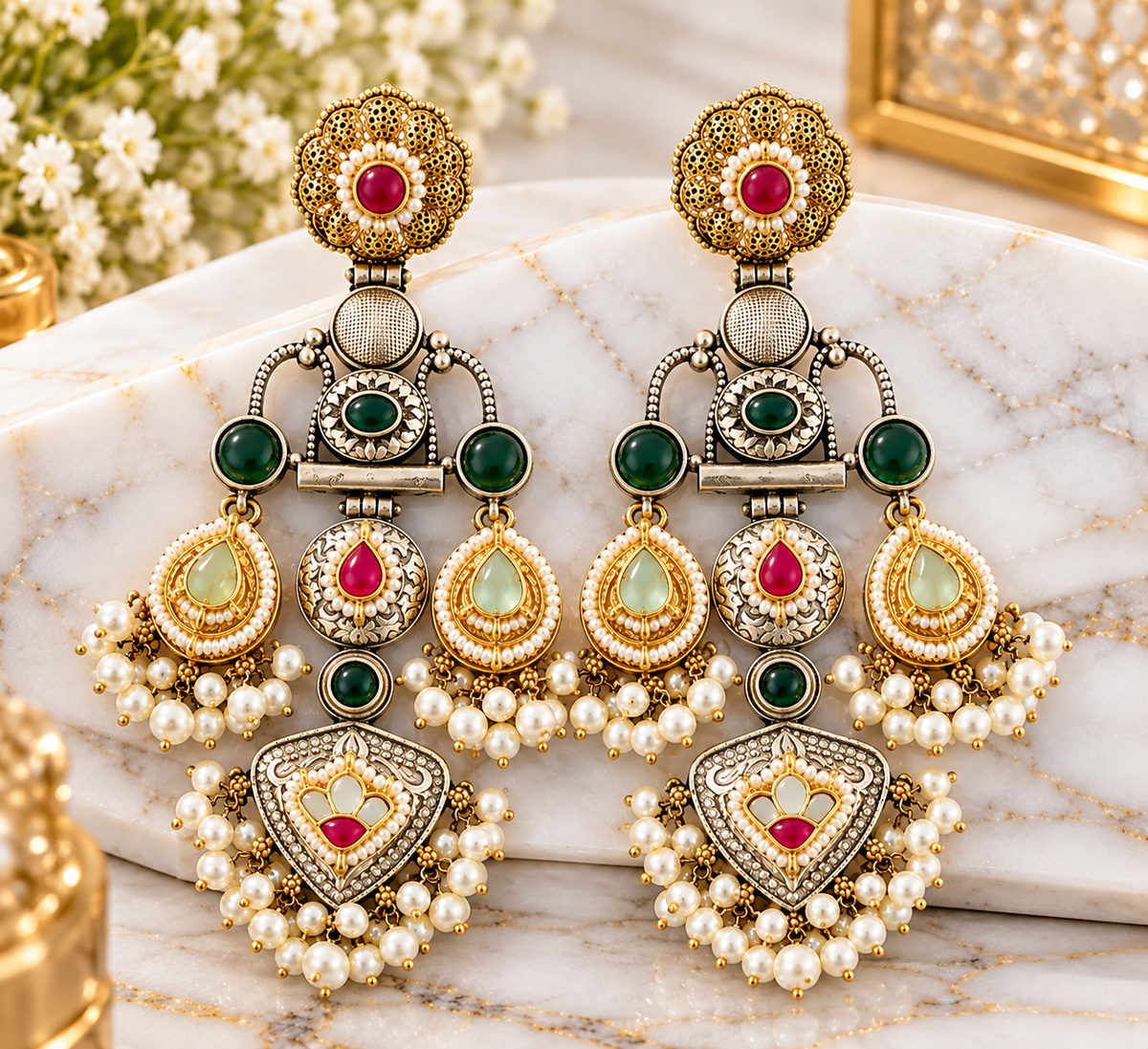 PSK ELEGANCE Kashmiri Jhumkas