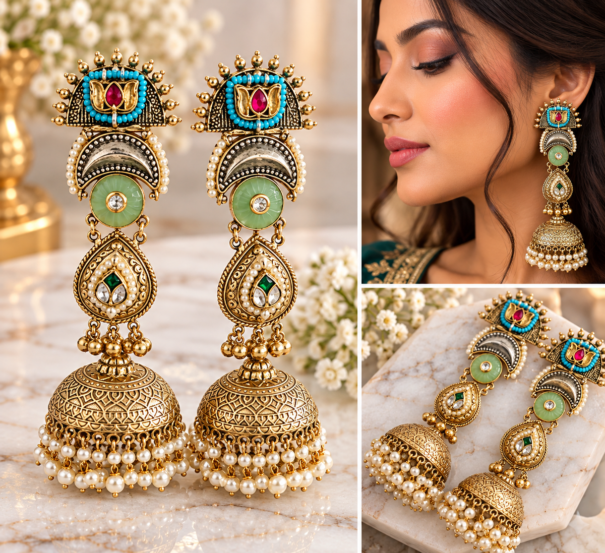 PSK ELEGANCE Kashmiri Jhumkas
