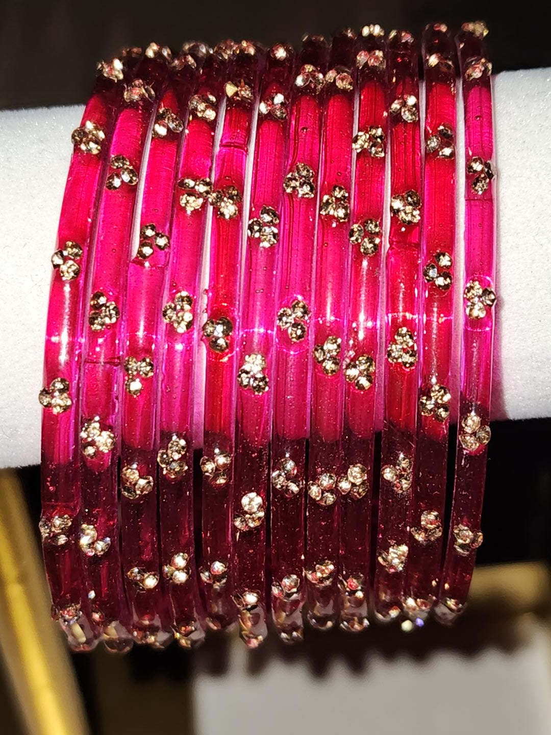 Hot Pink Glass Bangles