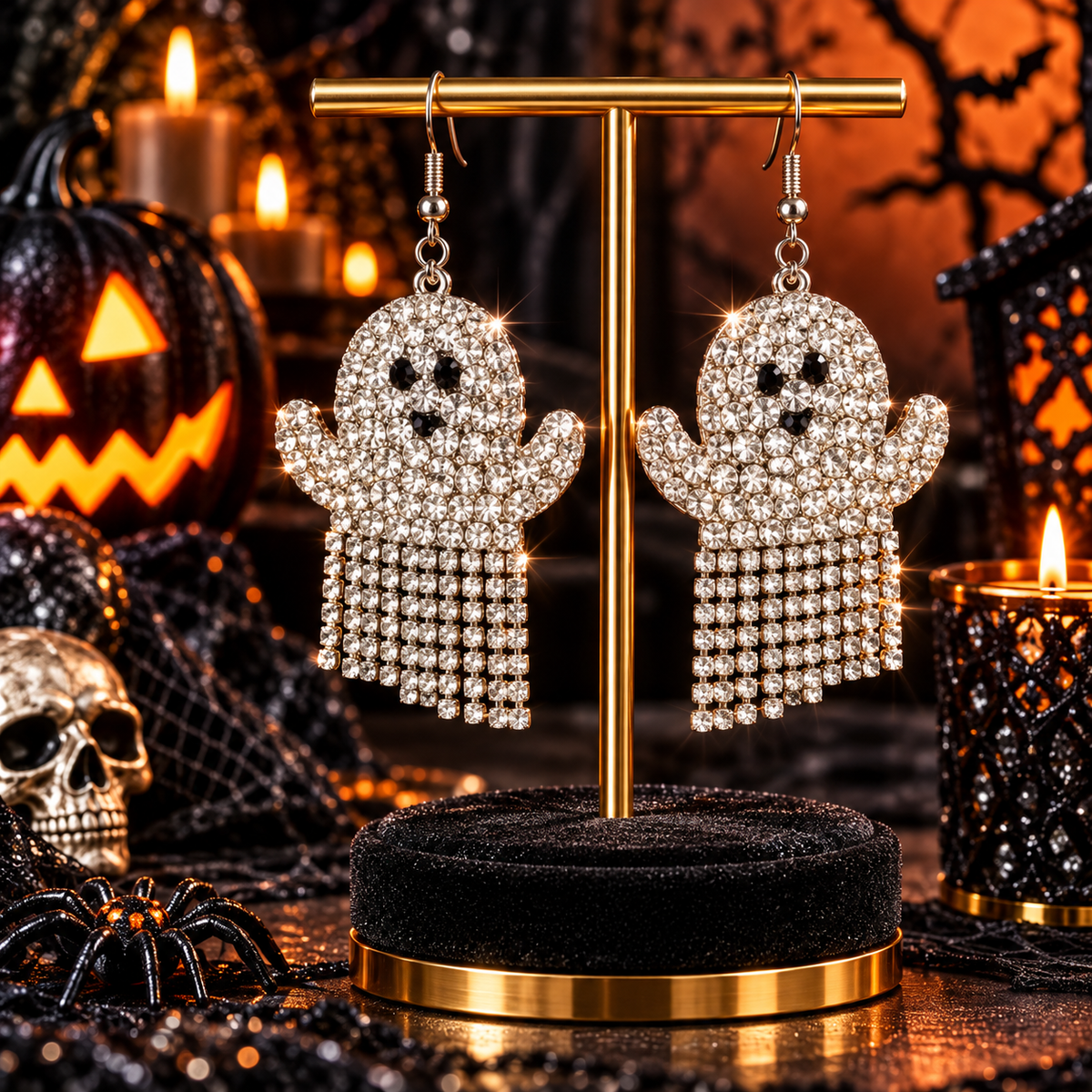 Sparkling ghost earrings