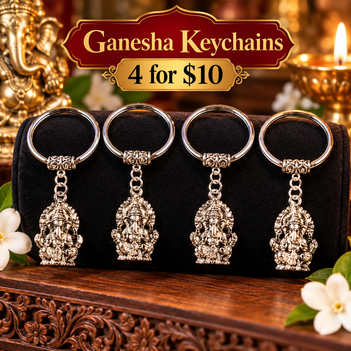 Ganesha Charm Keychain Collection