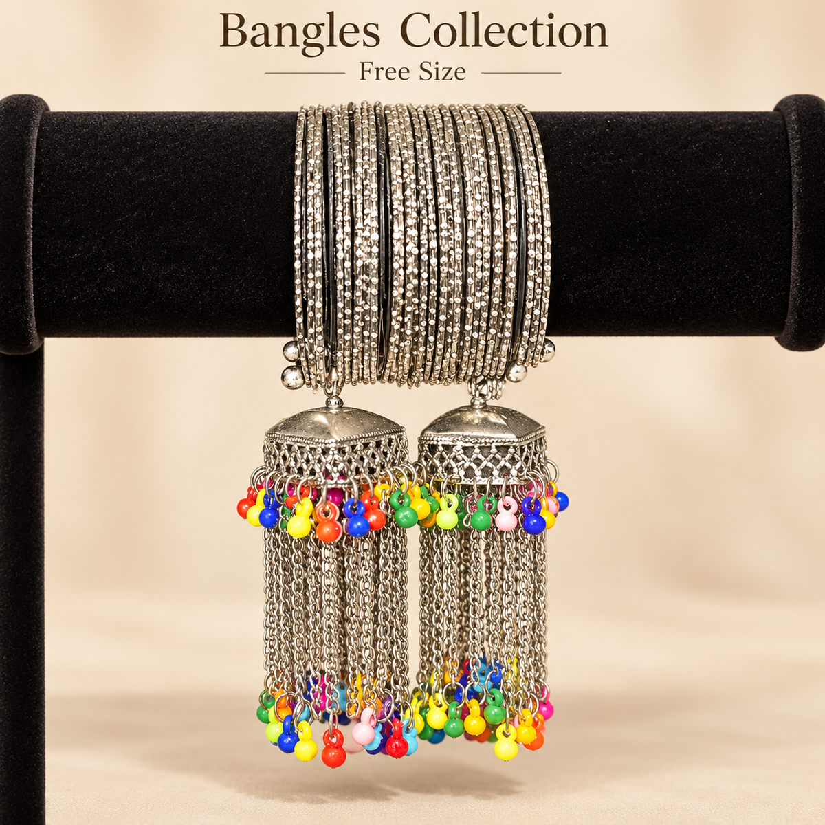Multicolor Jhumka Charm Bangles