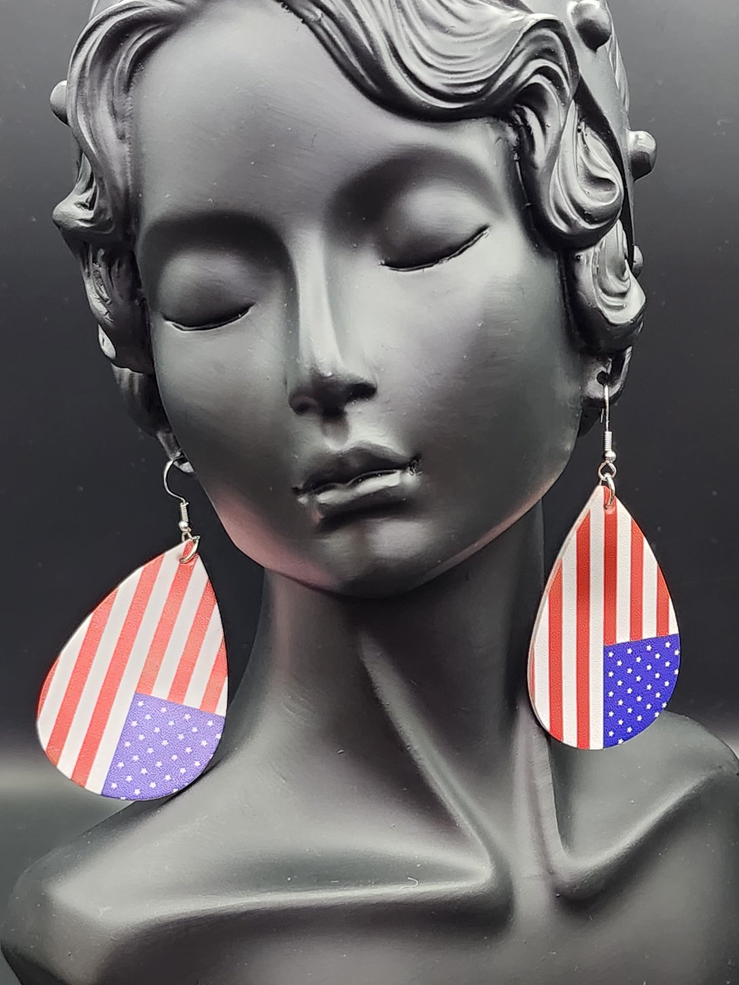 USA Flag Round Earrings