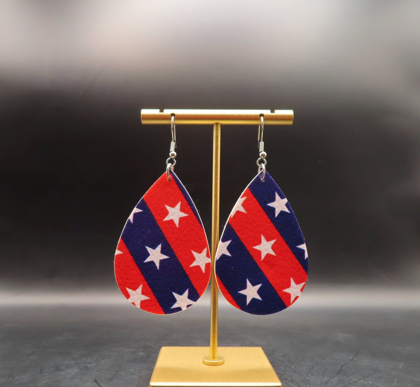 Starry USA Flag Round Earrings