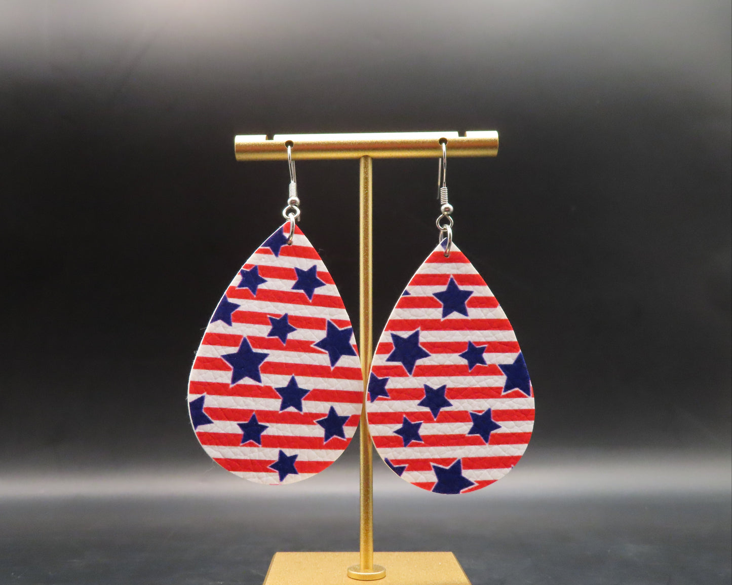 Fourth of July Stripes Round Earrings