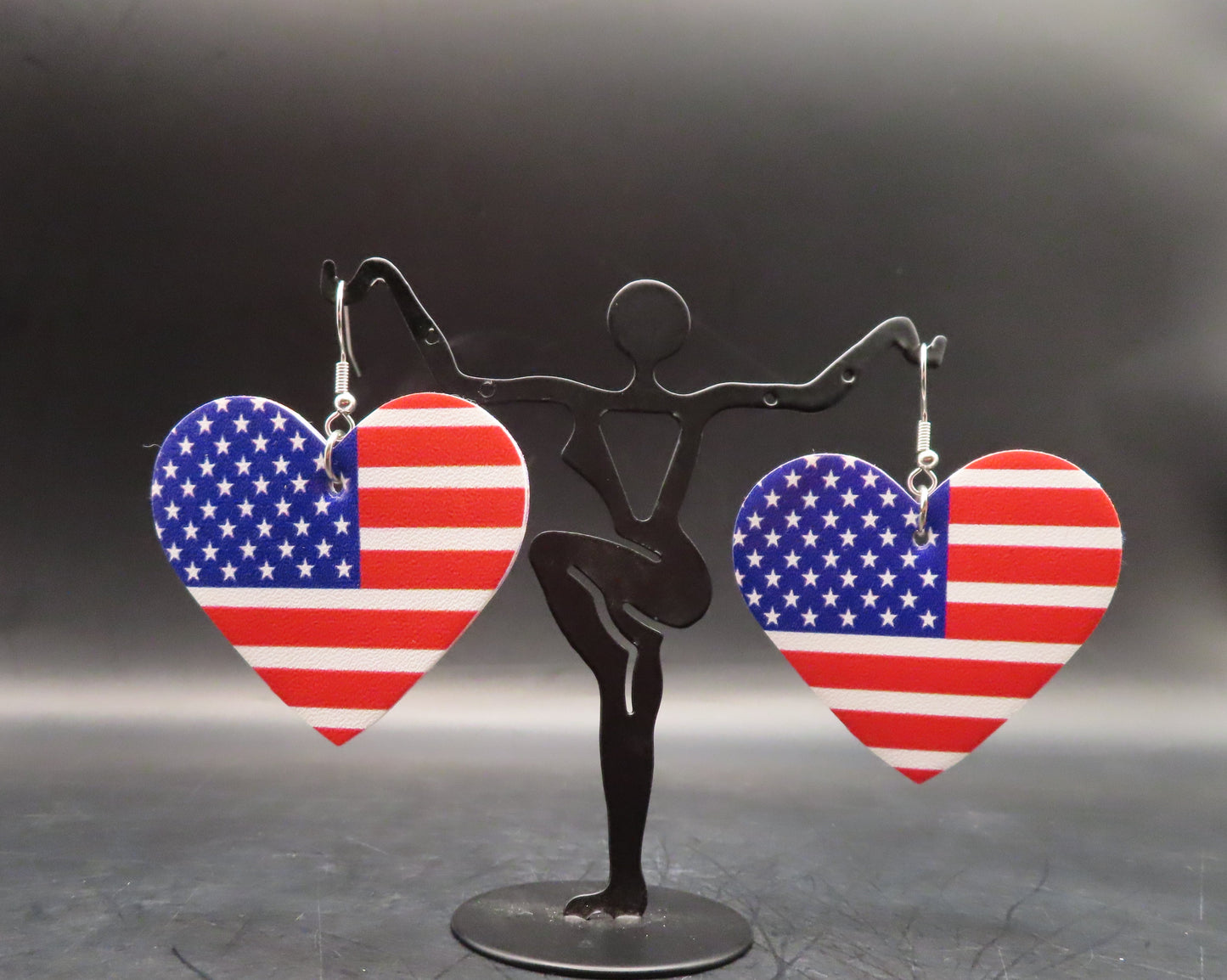 USA Flag Heart Earrings