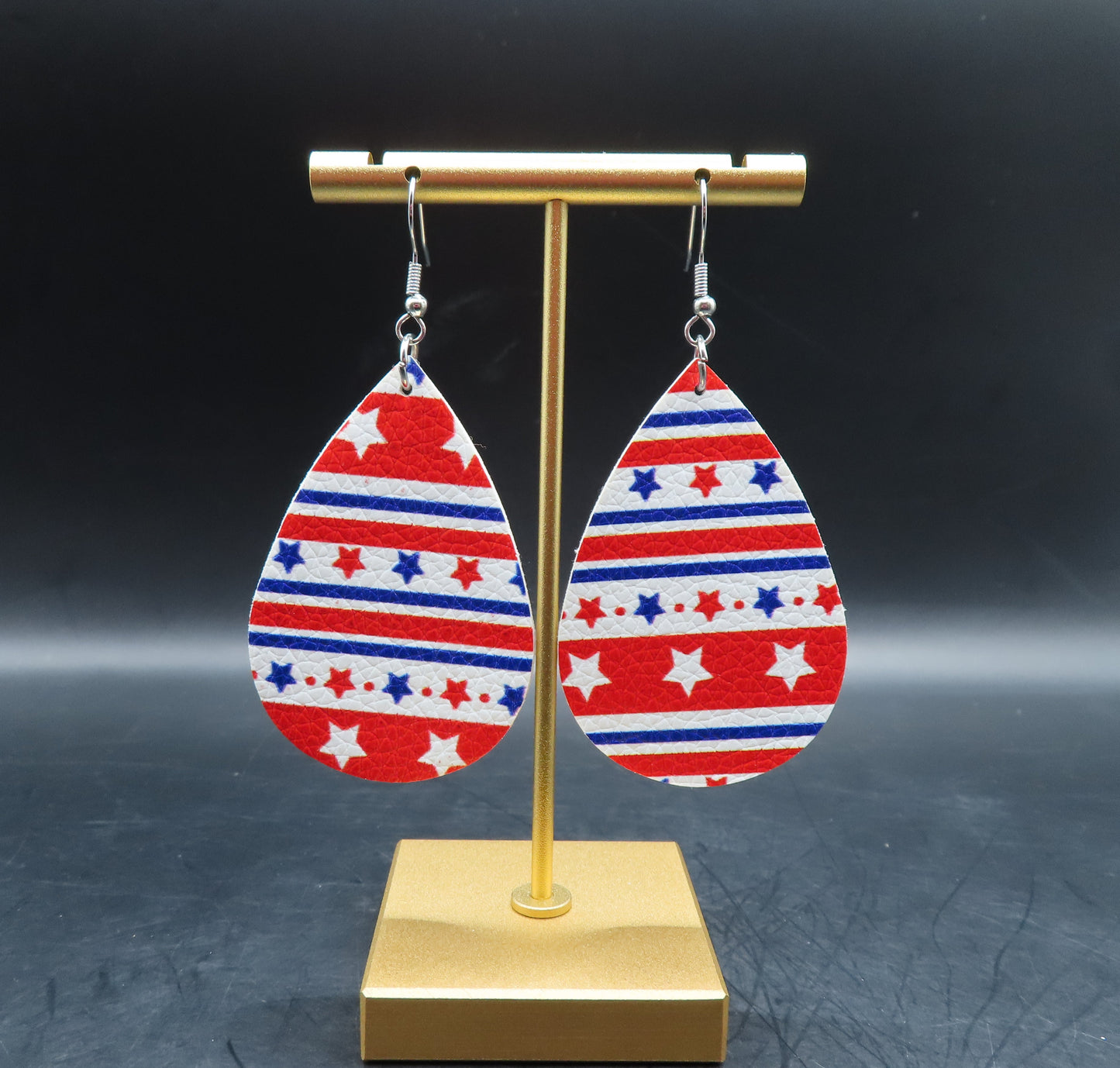 Fourth of July Red Round Earrings