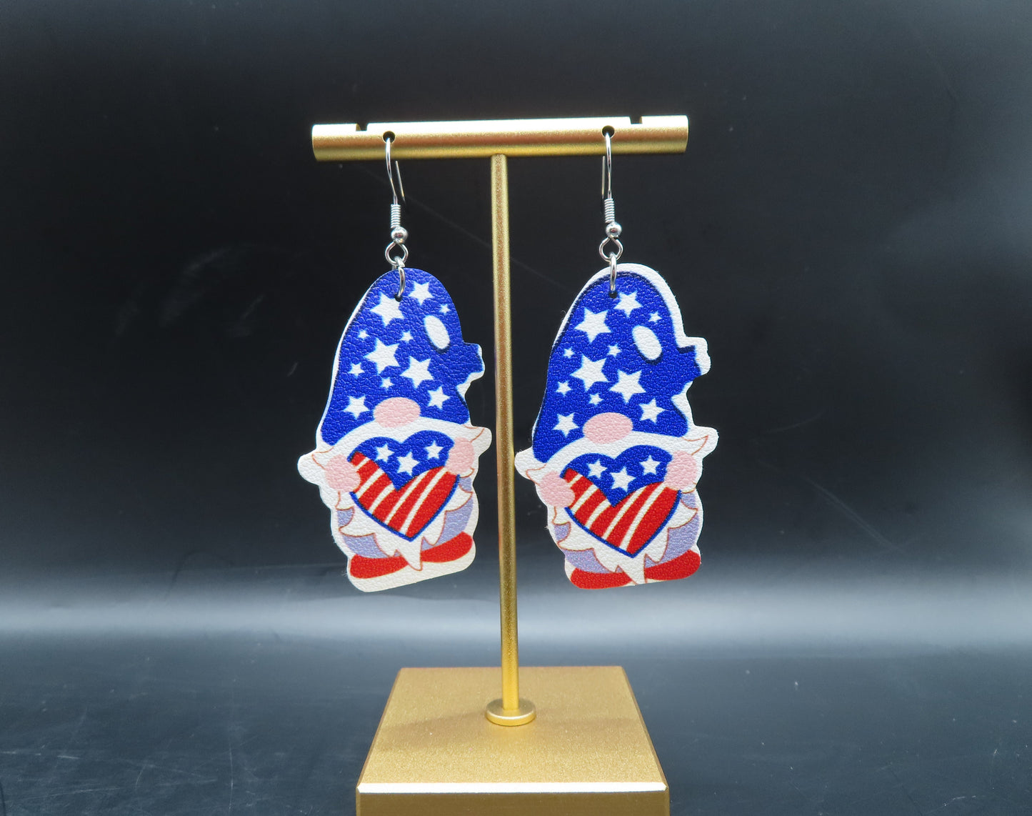 Fourth of July Blue Gnomes Earrings