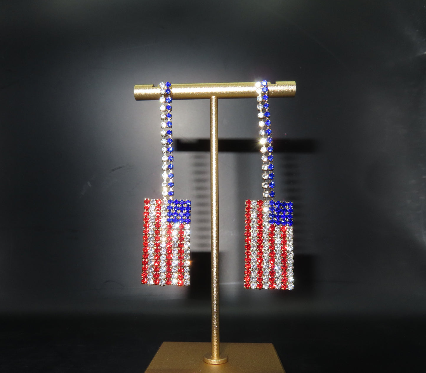 Bling USA Flag Earrings