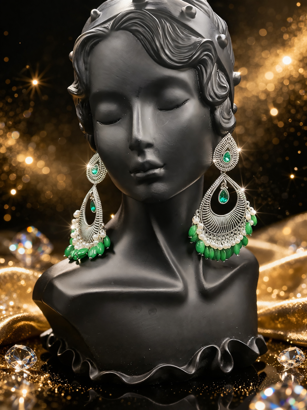 Emerald Luxe Statement Earrings