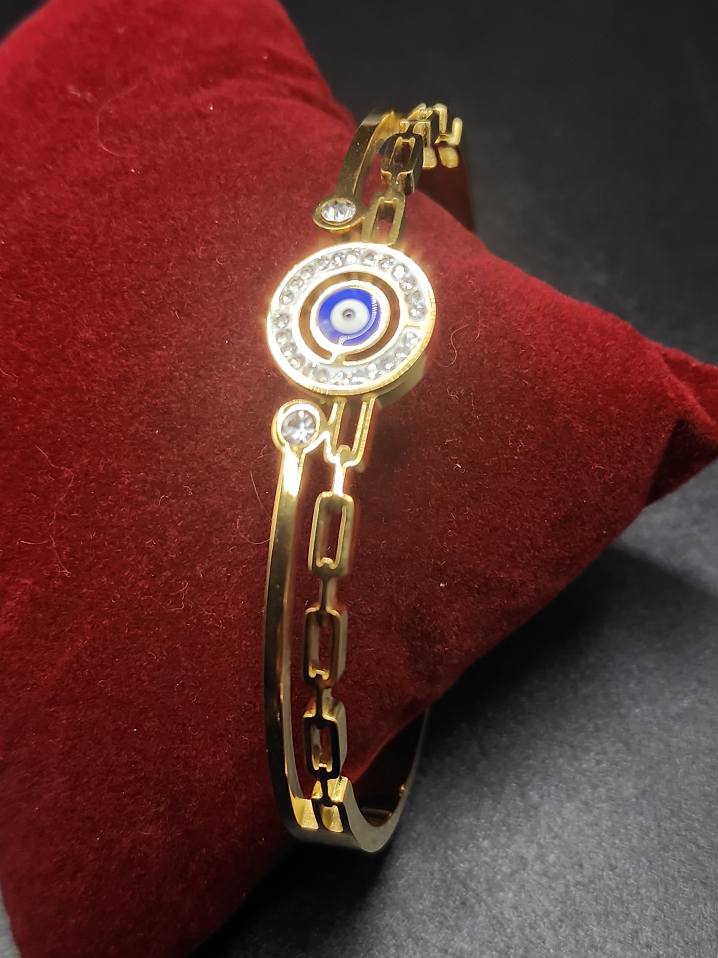 PSK ELEGANCE Evil Eye Crystal Chain Bracelet ✨