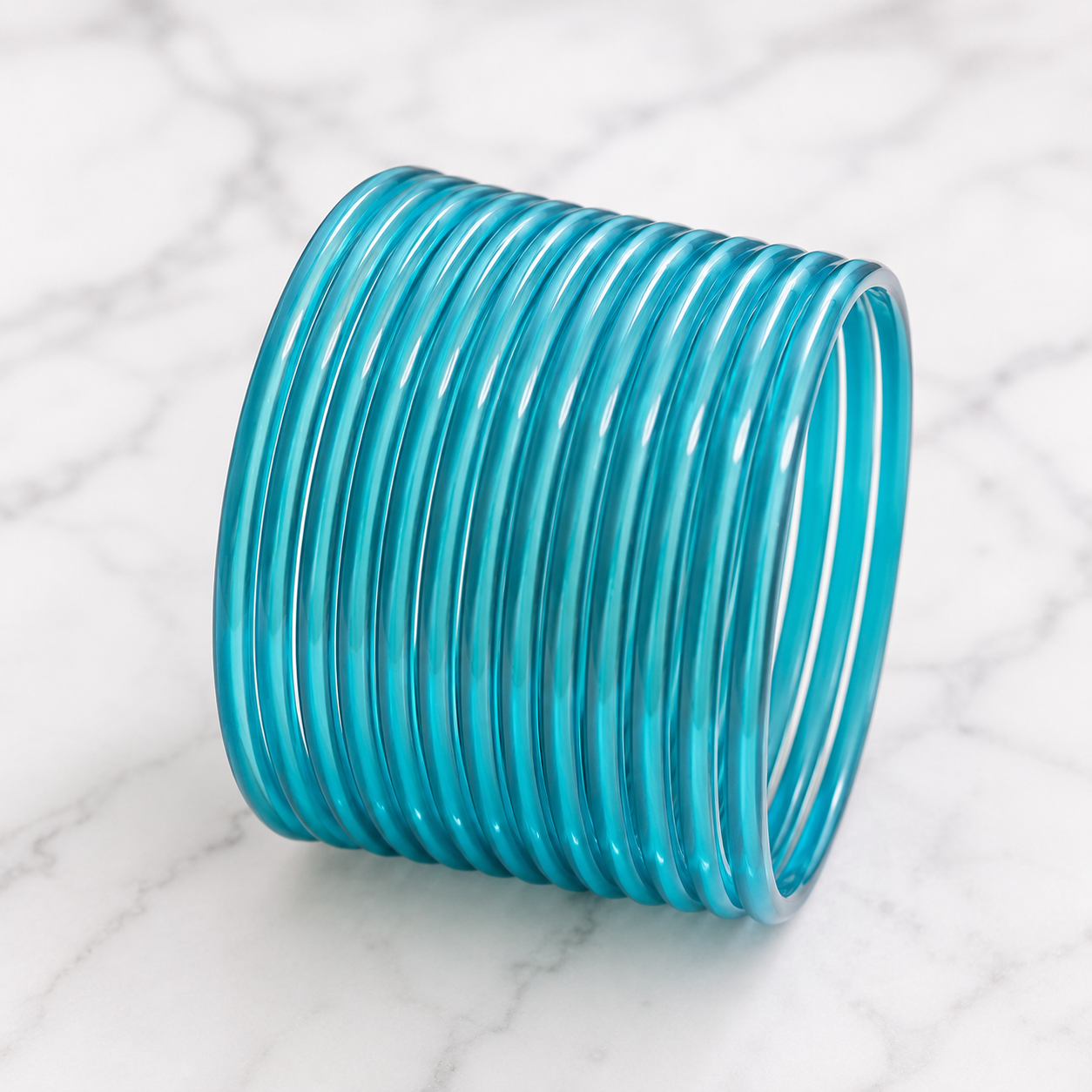 Turquoise Blue Glass Bangles – Size 2.12