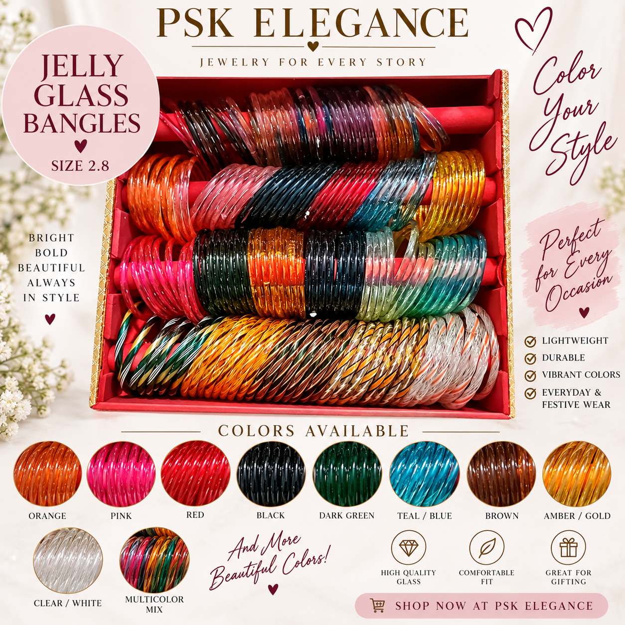 Jelly glass bangels