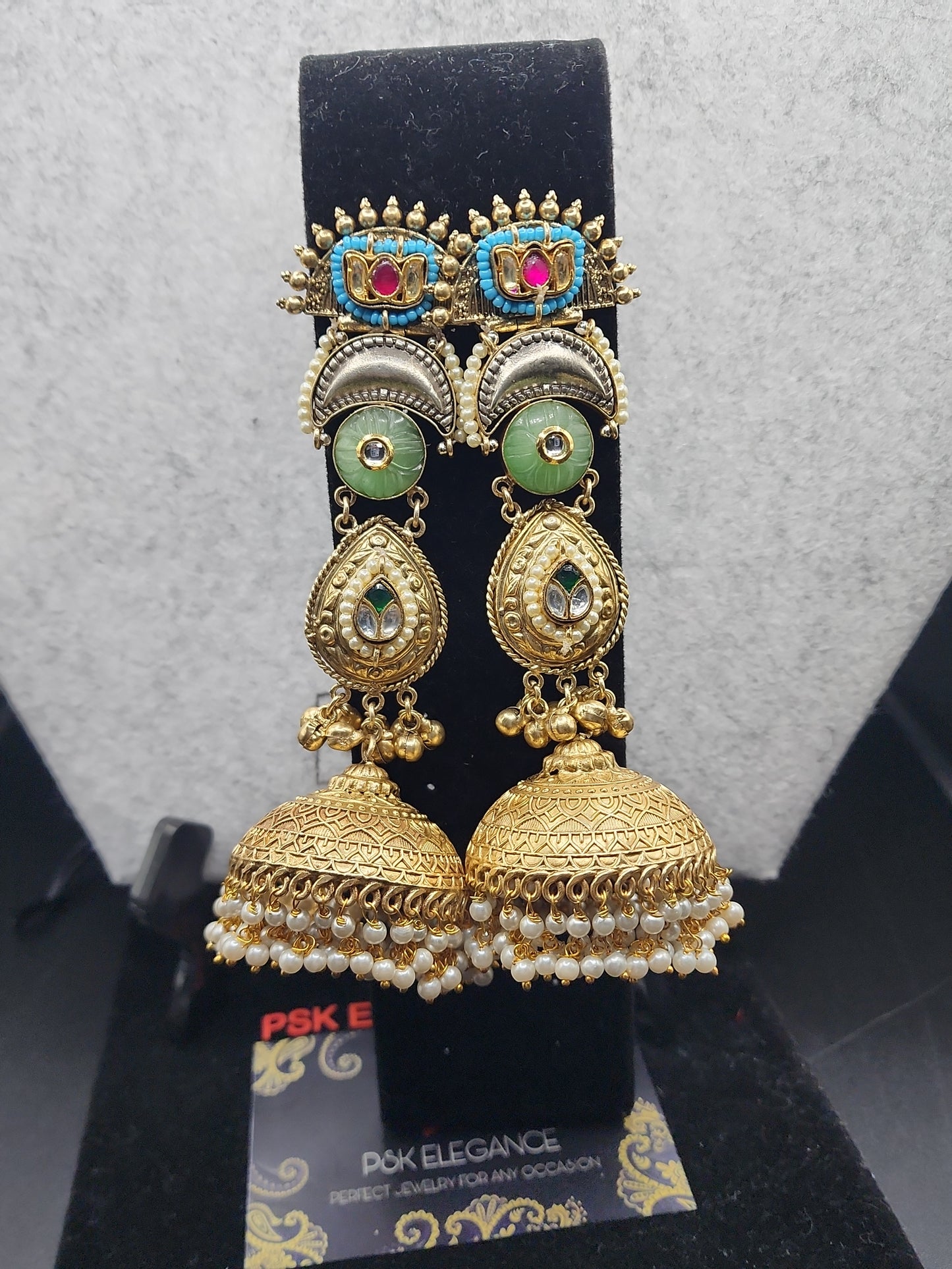 Kashmir Jhumkas Elegant, bold, and eye-catching β a must-have piece for your jewelry collection.