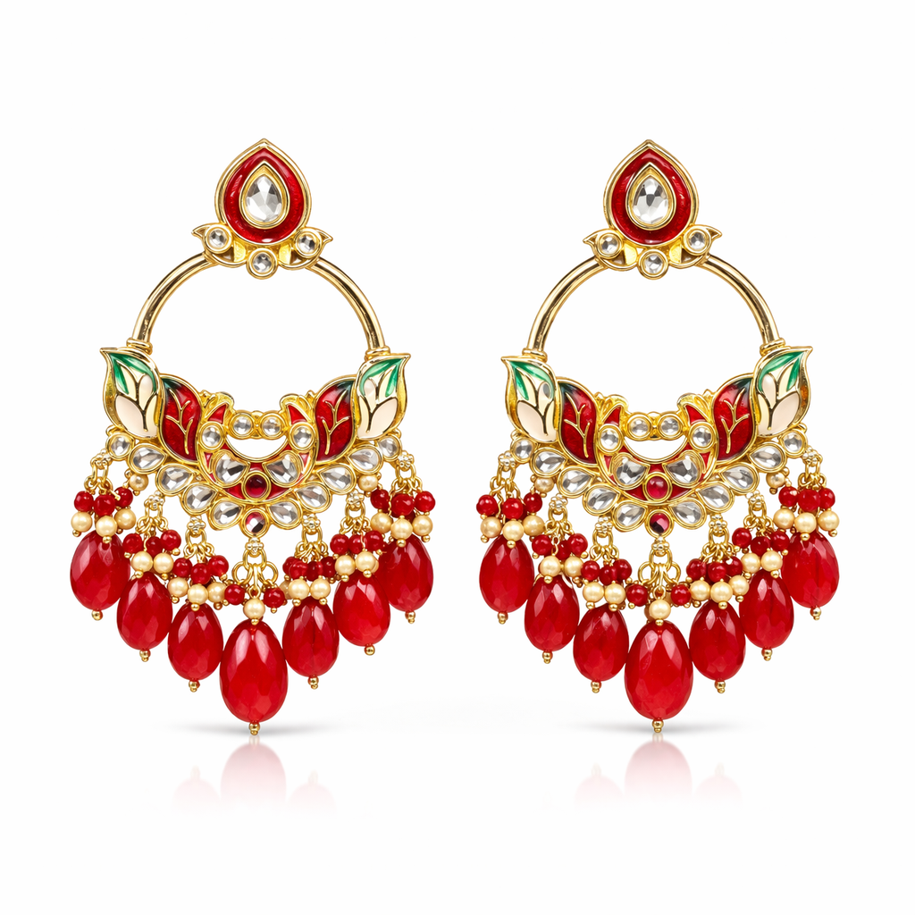 Ruby Luxe Chandbali Earrings ❤️