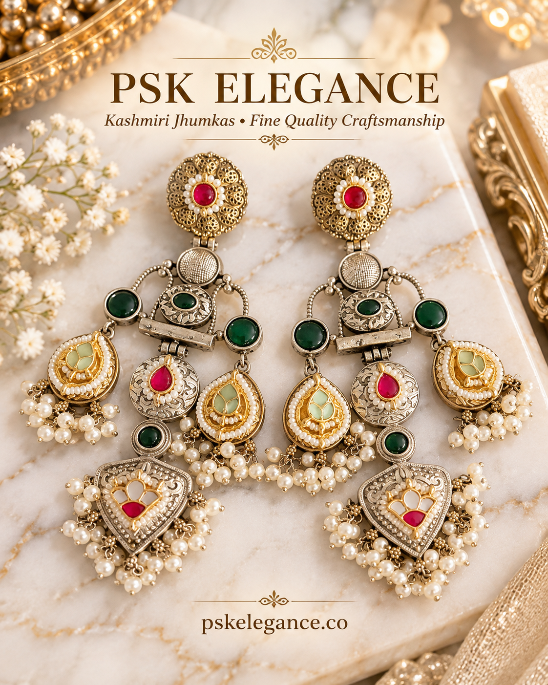 PSK ELEGANCE Kashmiri Jhumkas