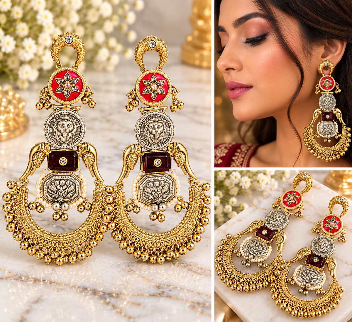 PSK ELEGANCE Kashmiri Jhumkas