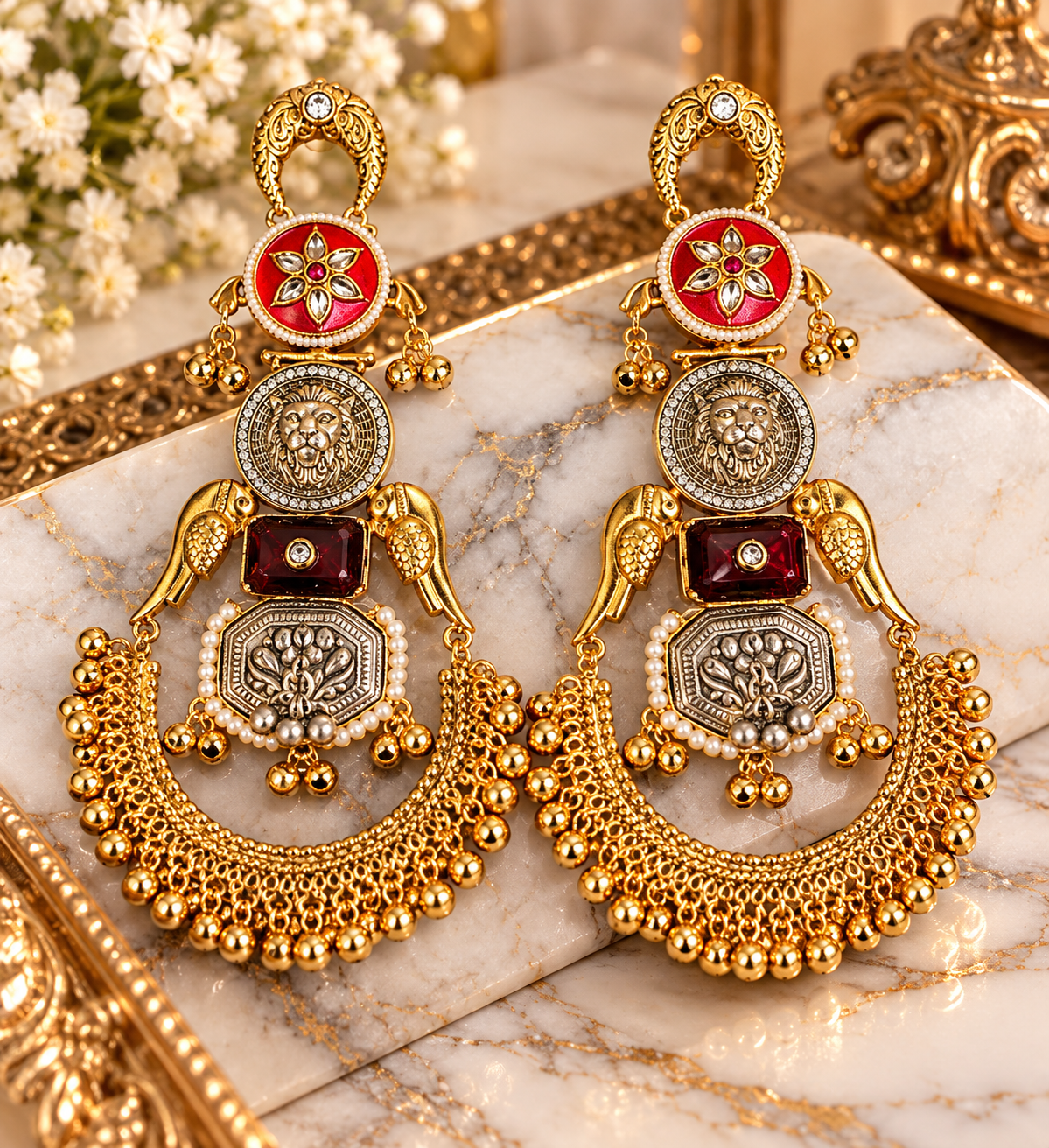 PSK ELEGANCE Kashmiri Jhumkas