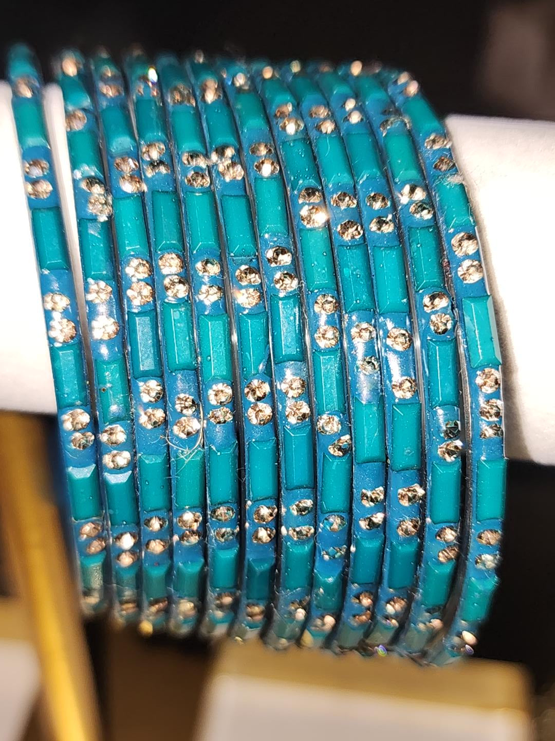 Turquoise Blue Glass Bangles
