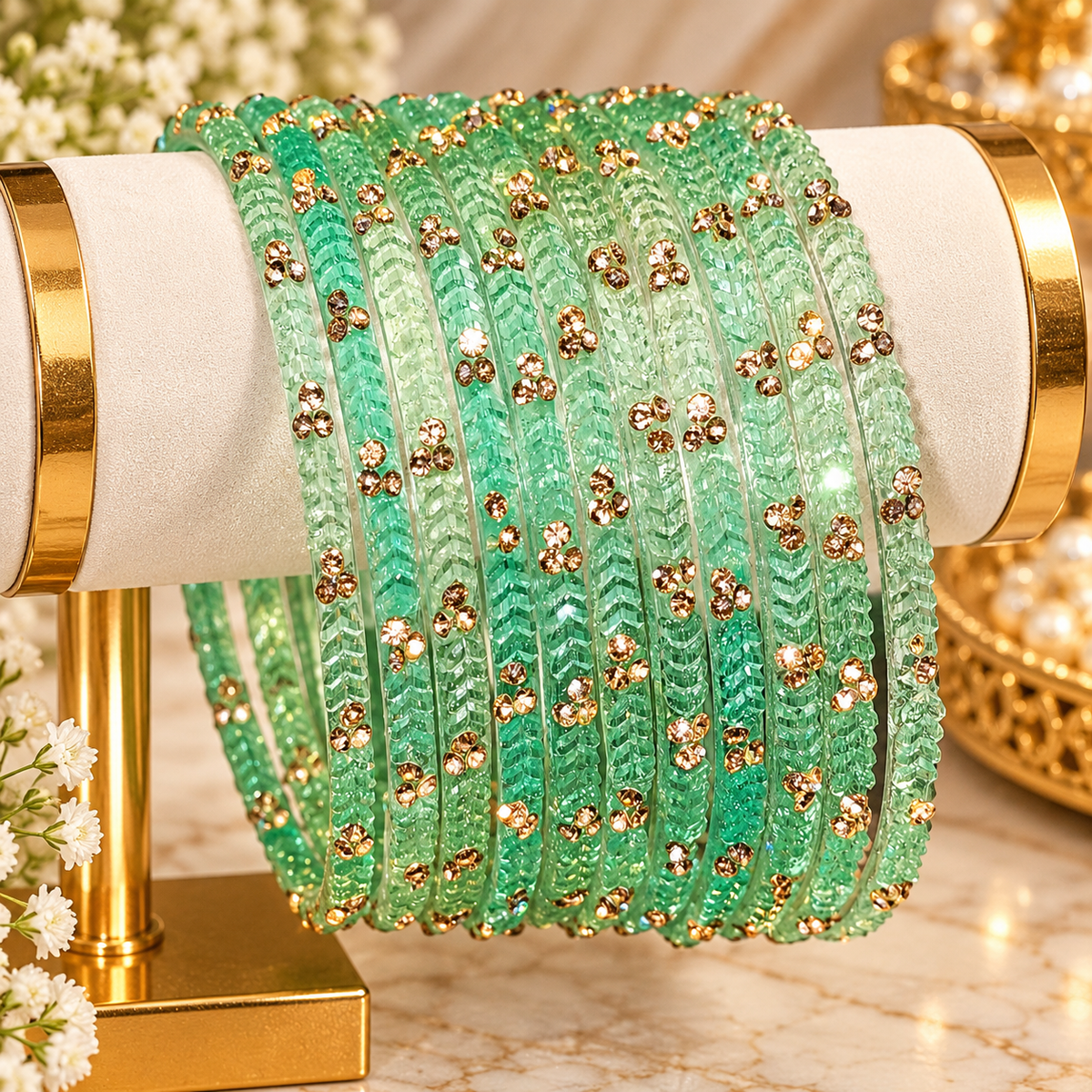 Mint green bangles