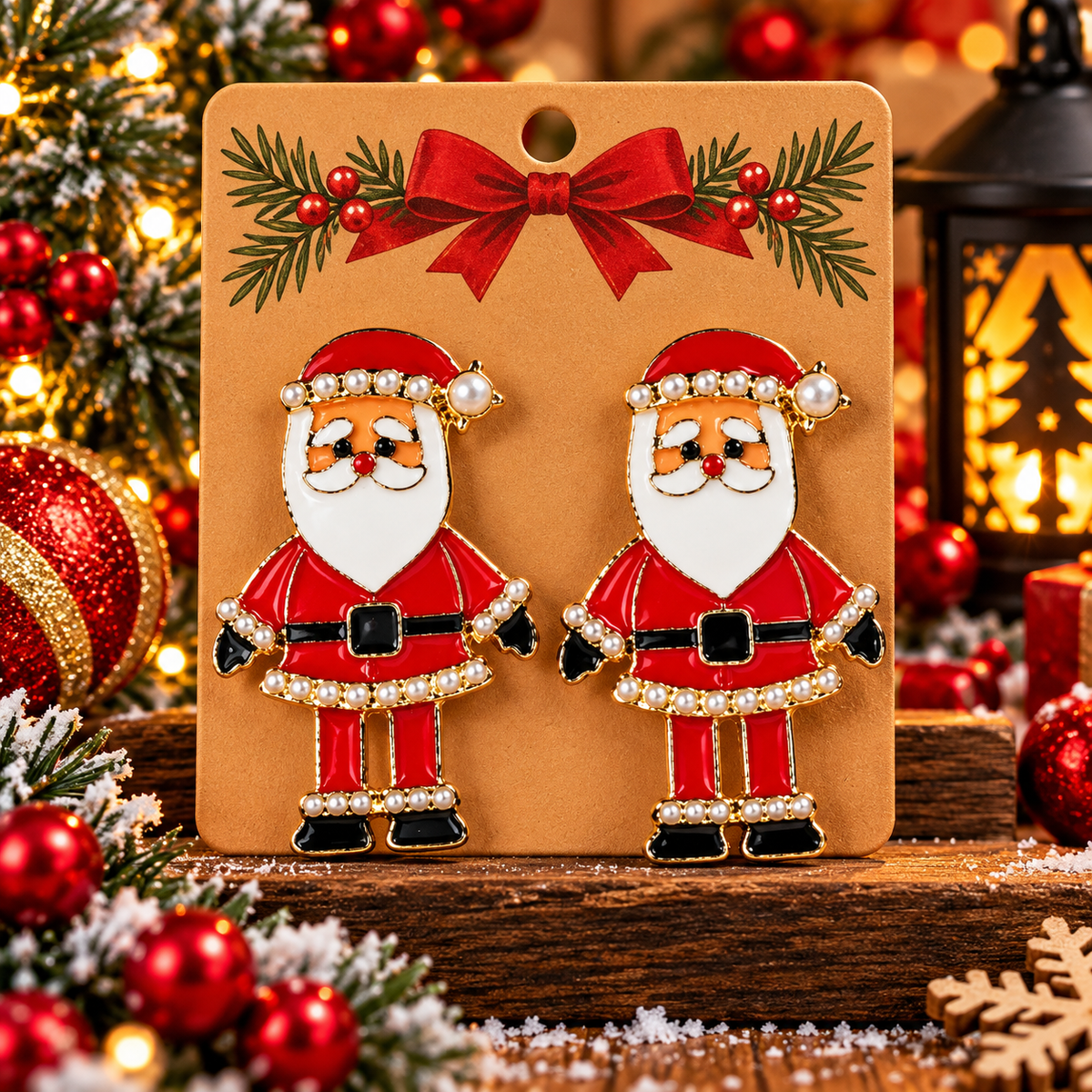 Festive Santa Claus Earrings