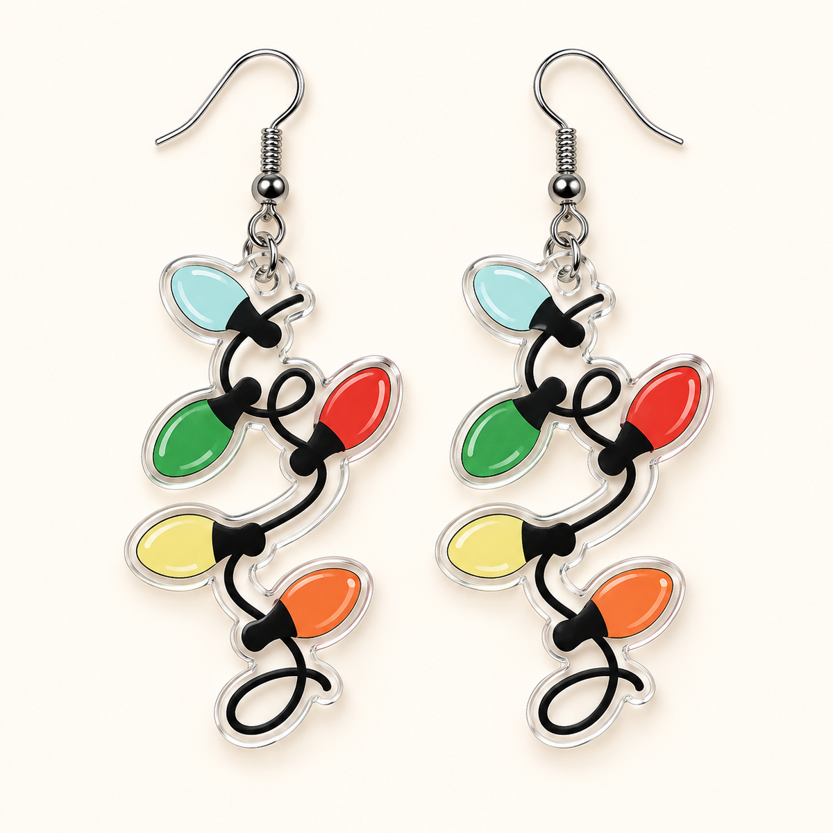 Colorful Christmas Light Dangle Earrings