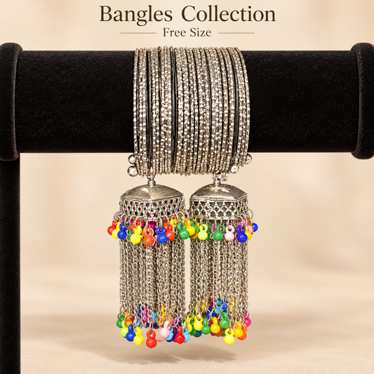 Multicolor Jhumka Charm Bangles