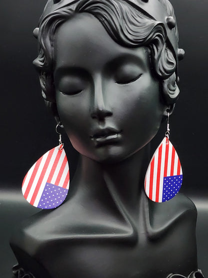 USA Flag Round Earrings