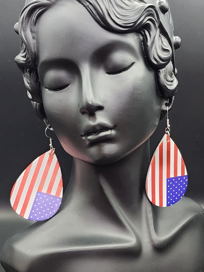 USA Flag Round Earrings