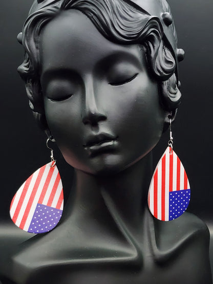 USA Flag Round Earrings