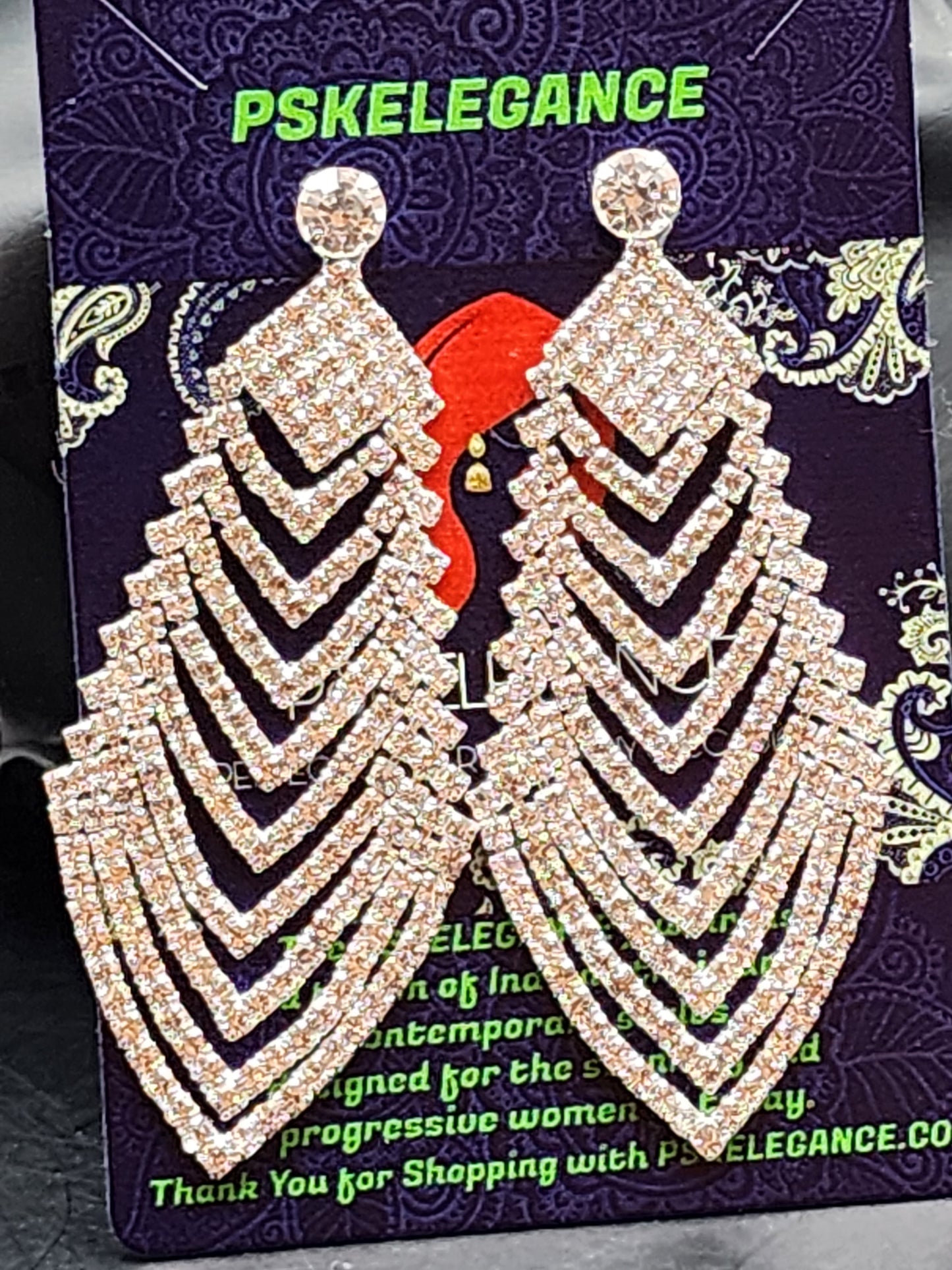 Type: Earrings • Stone: Austrian Stone • Material: Zinc Alloy •