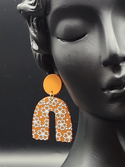 Vibrant Dangling Orange Earrings
