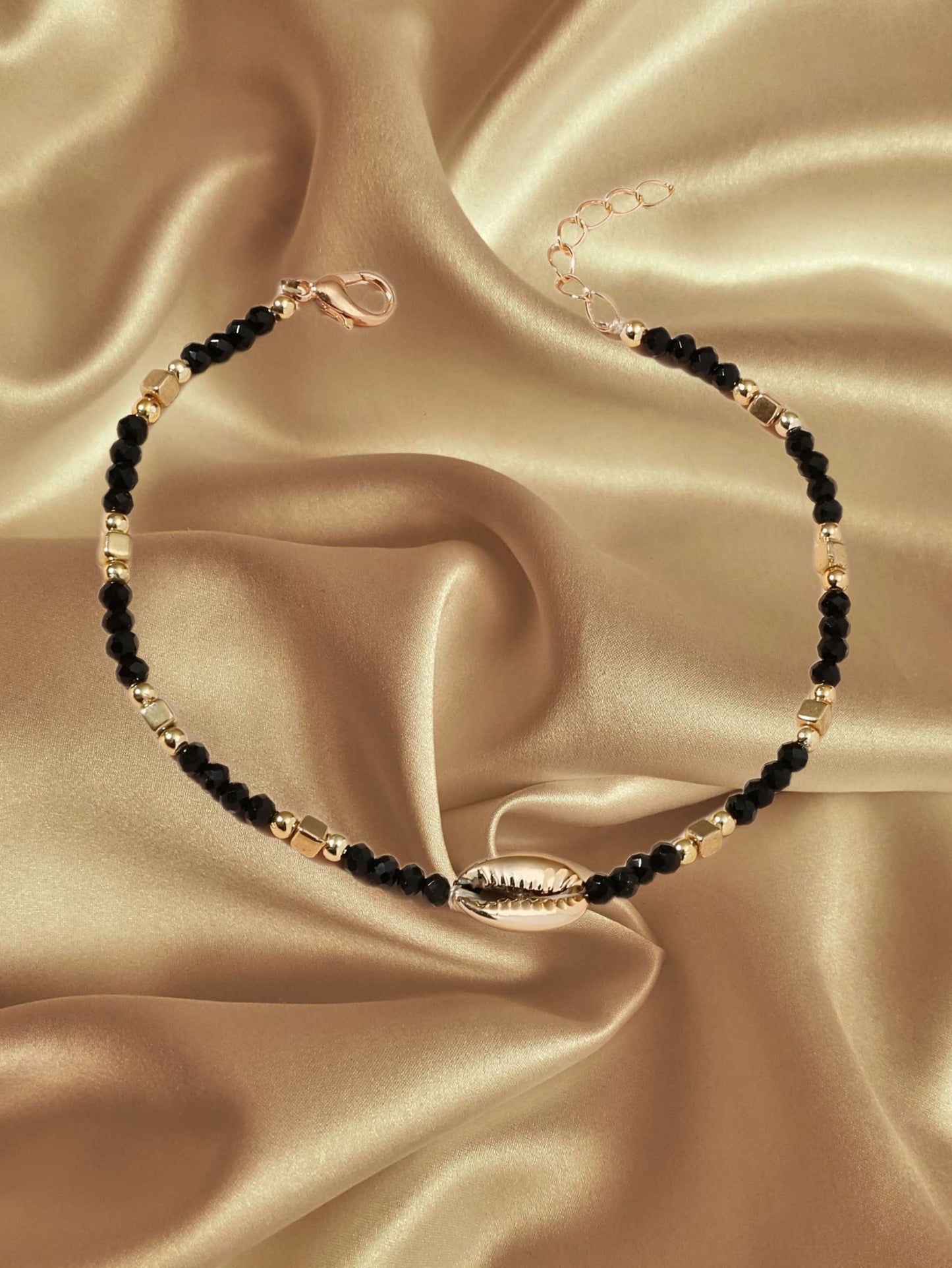 Black & Gold Shell Anklet