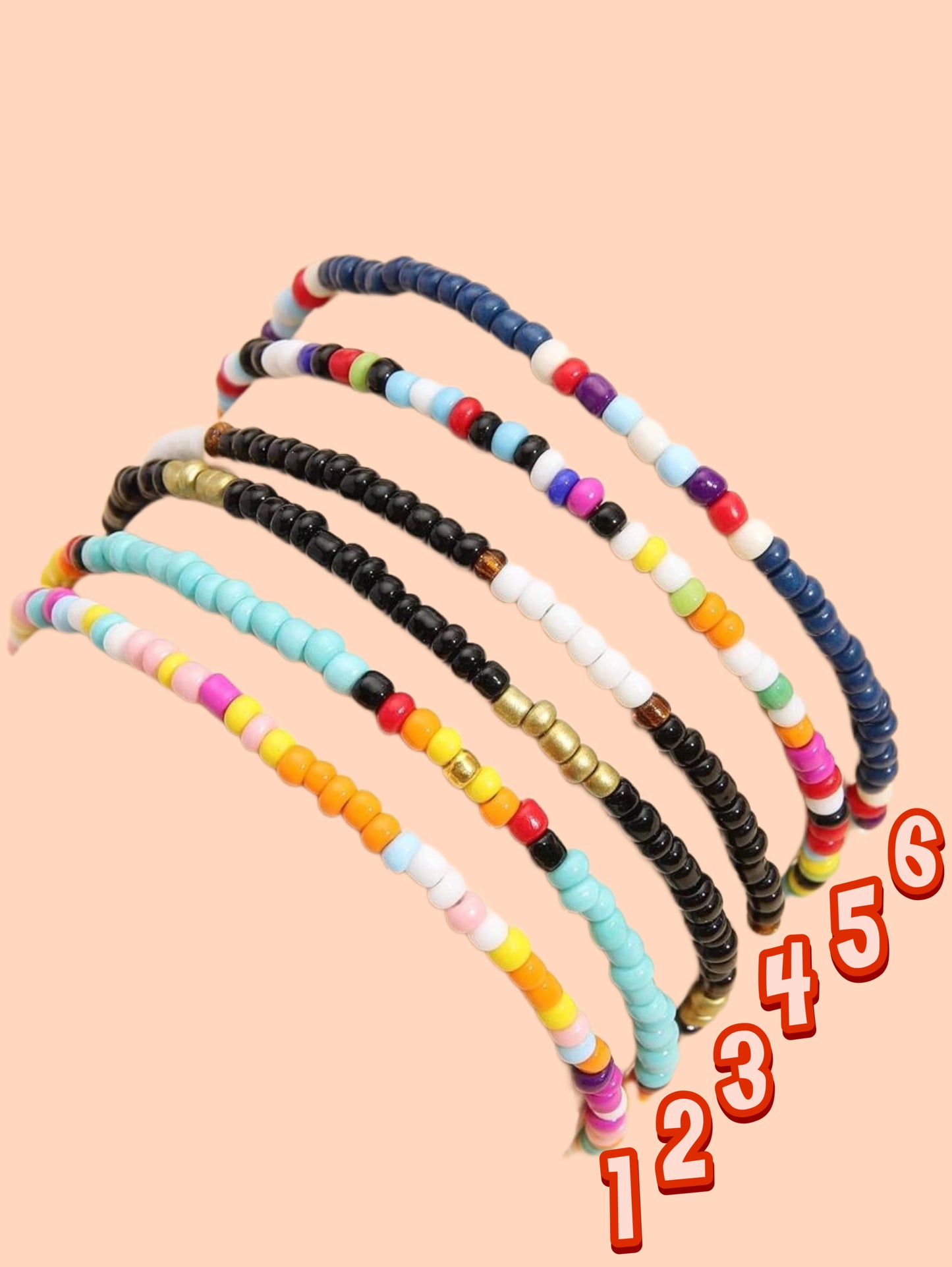 Multicolored Beaded Anklet