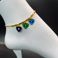 Evil Eye Heart Trio Anklet