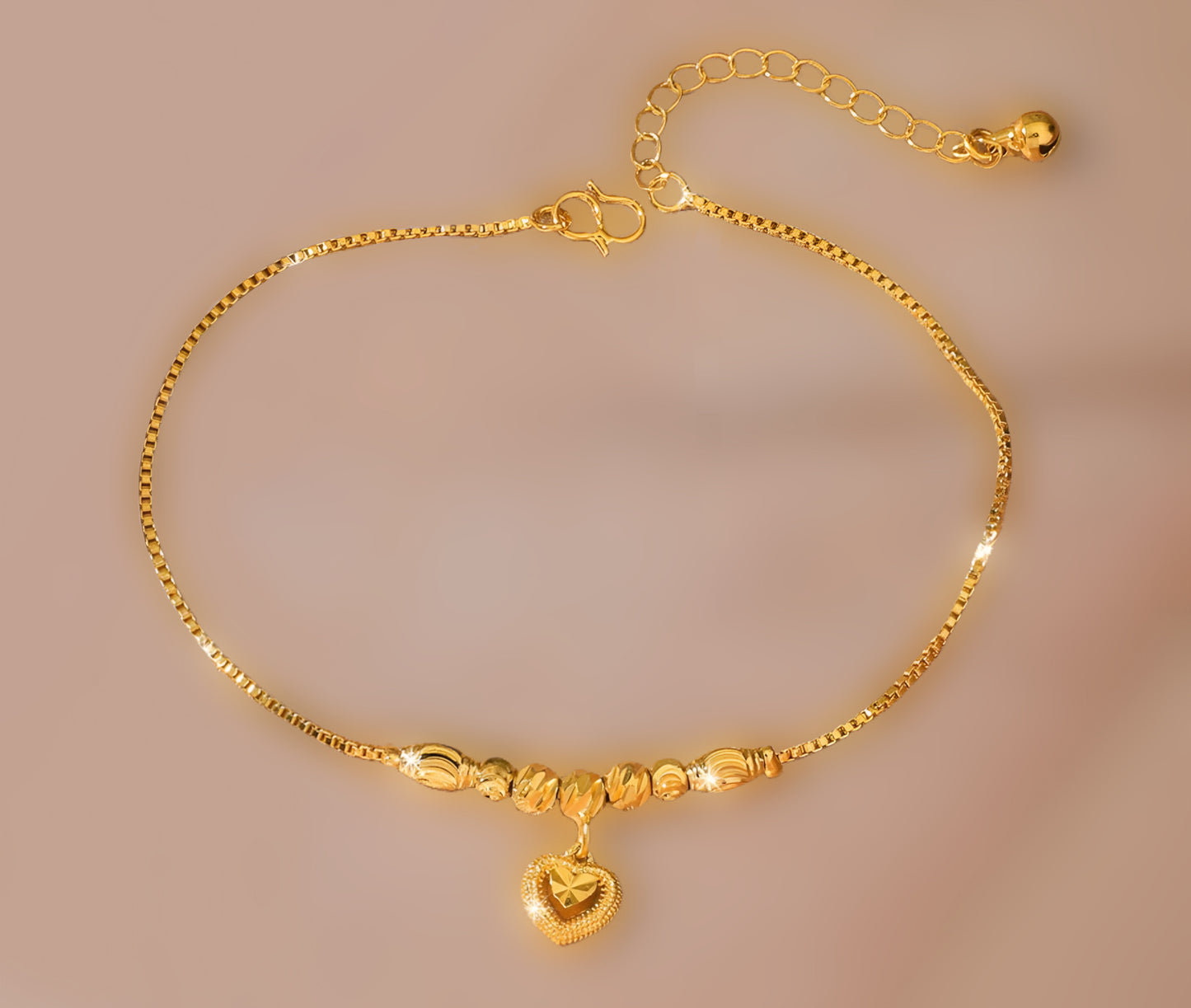 Golden Heart Anklet