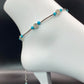 Silver Flower Blues Anklet