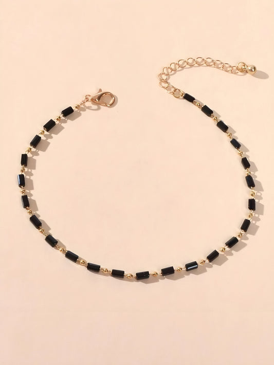 Gold & Black Anklet