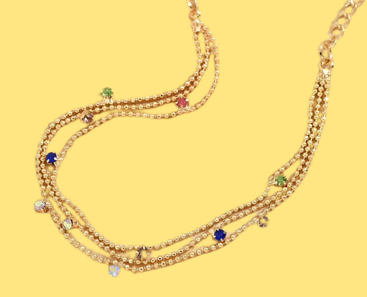 Multicolored Golden Anklet