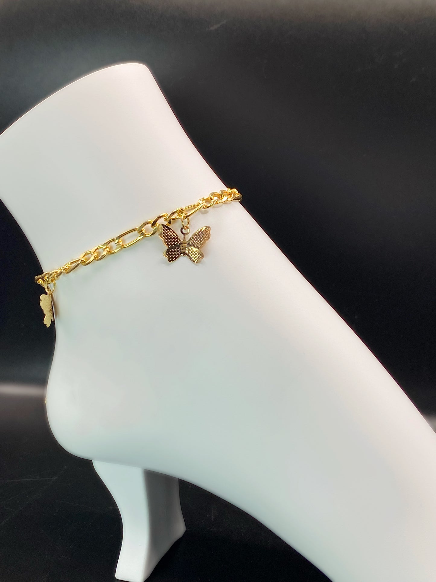 Golden Butterflies Anklet