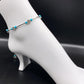 Silver Flower Blues Anklet