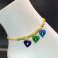 Evil Eye Heart Trio Anklet