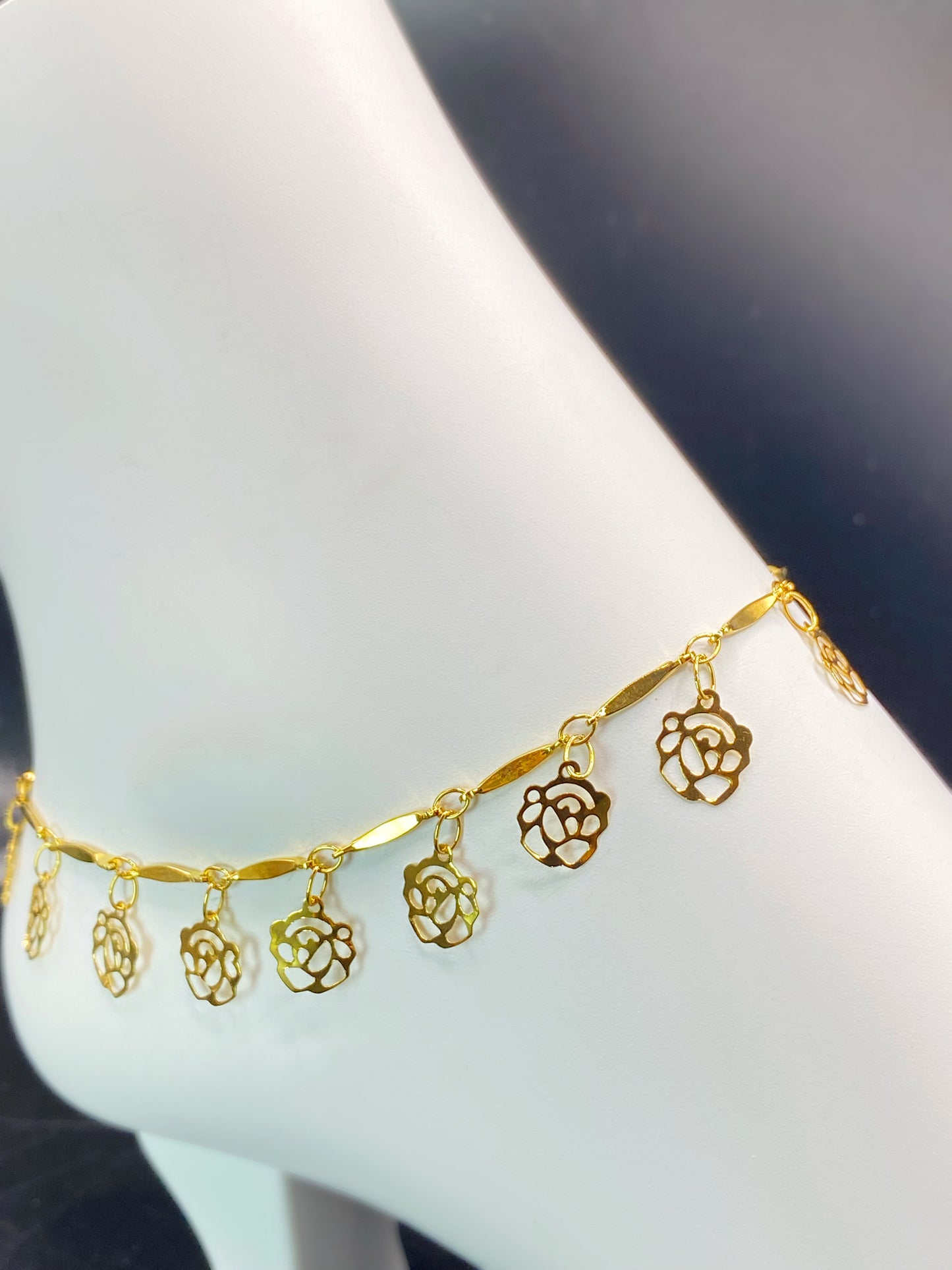 Golden Roses Anklet