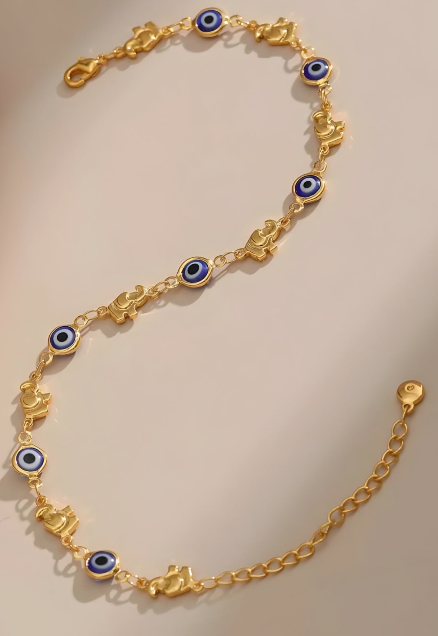 Elephant Evil Eye Anklet