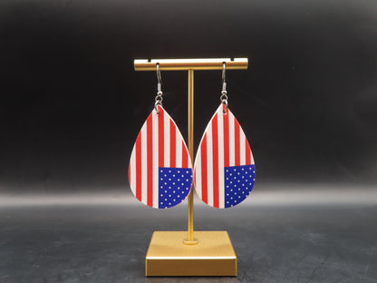USA Flag Round Earrings