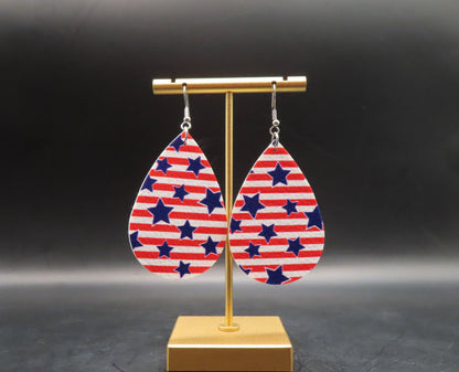 Fourth of July Stripes Round Earrings