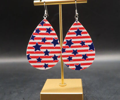 Fourth of July Stripes Round Earrings