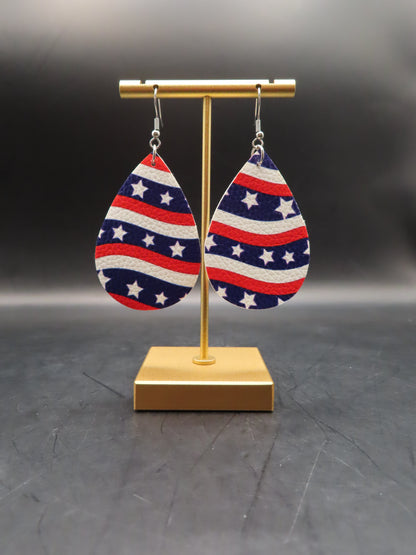 Fourth of July Wavy Round Earrings