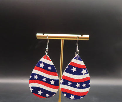 Fourth of July Wavy Round Earrings