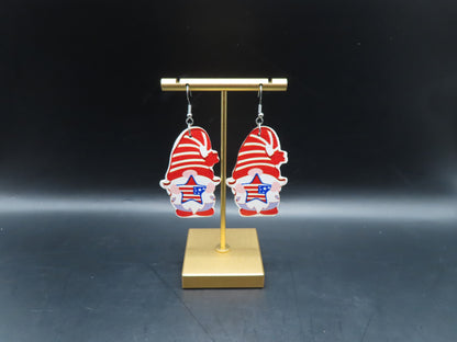 Fourth of July Red Gnomes Earrings